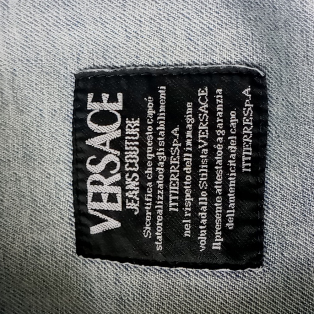 Vintage Versace Couture Jeans Medusa Head High Waist Size 32 44 Light Wash Mom - Picture 15 of 16